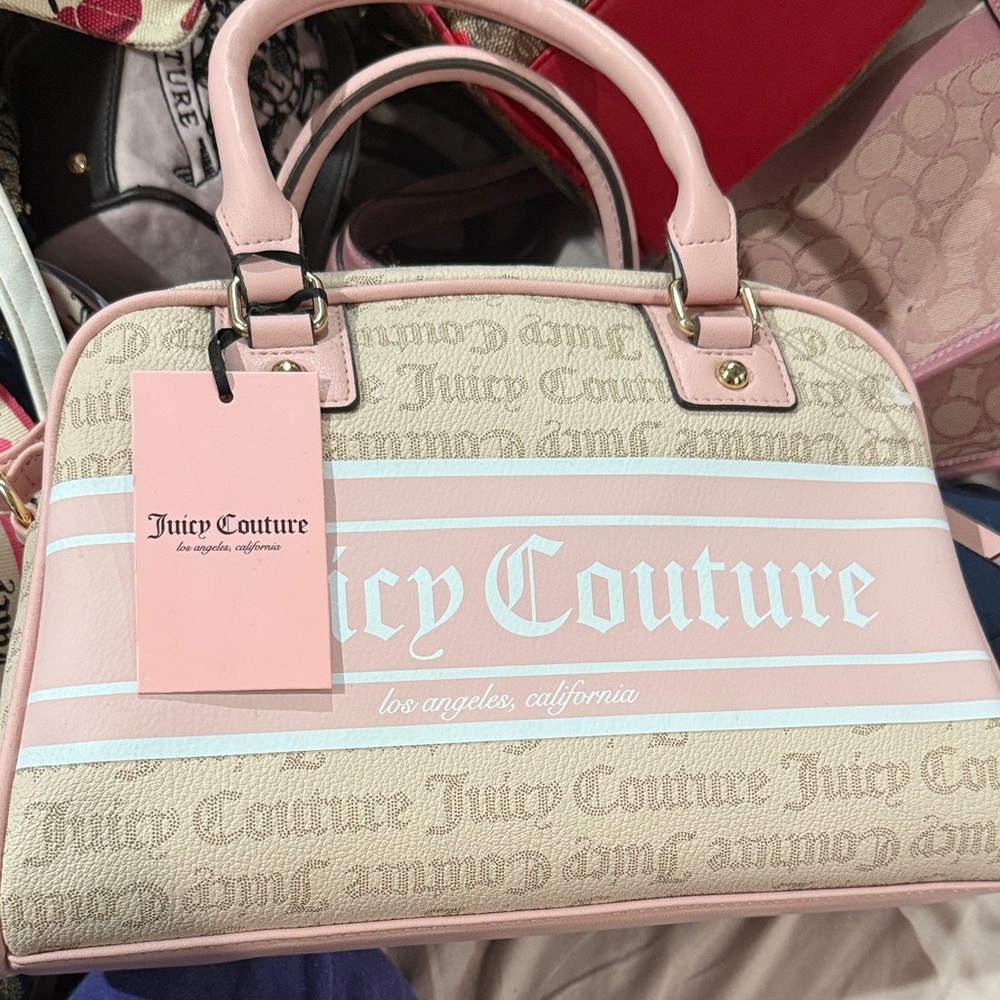 Juicy Couture Pink and Tan Satchel